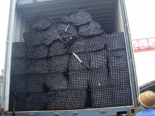 Tubo galvanizado 8.2m quadrado preto do quadrado do comprimento da tubulação do metal de ERW