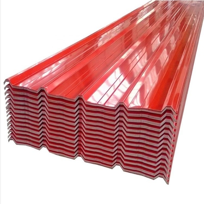 40g vermelho galvanizou o painel ondulado de aço 120cm AISI do telhado